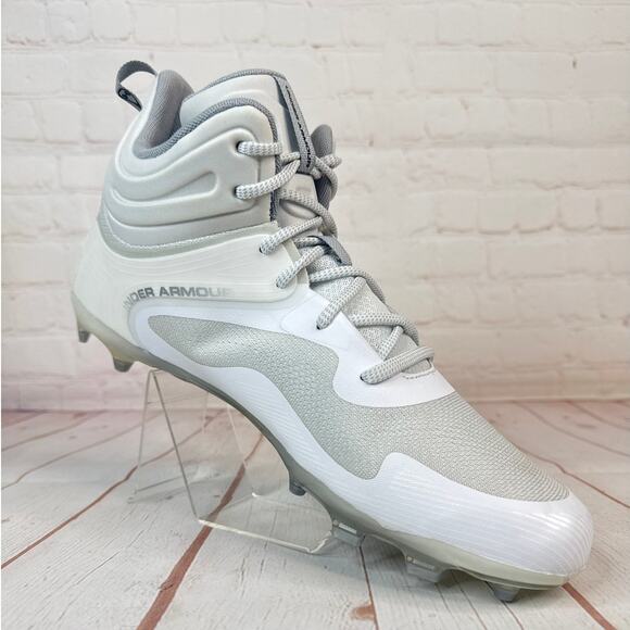 Under Armour Command MC Mid White Lacrosse Cleats Mens Size 13 (3025639-100) - Picture 2 of 10